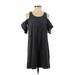 Black Swan Casual Dress - Shift: Gray Solid Dresses - Women's Size Small