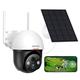 DEKCO 2K Security Camera Outdoor Wireless Solar, CCTV Camera Systems with Color Night Version, WiFi Camera, 360° Pan & 90° Tilt Camera, Motion Detection & Siren, IP65, Two-Way Audio