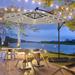 Bonosuki 120" Lighted Cantilever Umbrella Metal in Brown | 96.5 H x 120 W x 120 D in | Wayfair JT-BRELA-34M-LED