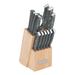Farberware 15-Piece Triple Riveted Knife Set, High-Carbon Stainless Steel w/ Ergonomic Handles, Wood Block Stainless Steel in Gray | Wayfair