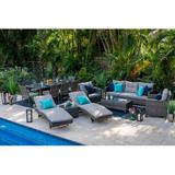 Winston Porter Bari 16 Piece Combination Outdoor Furniture Set (L) In Mixed Synthetic Wicker/All - Weather Wicker/Wicker/Rattan in Gray | Wayfair