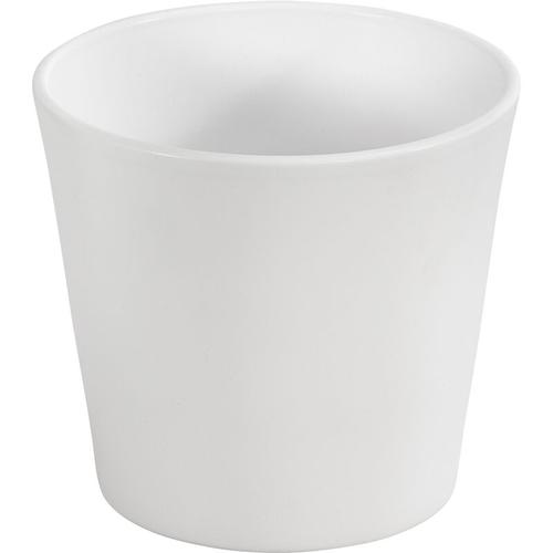 Dehner - Übertopf, Ø 39 cm, Höhe 33 cm, Keramik, glasiert, weiß