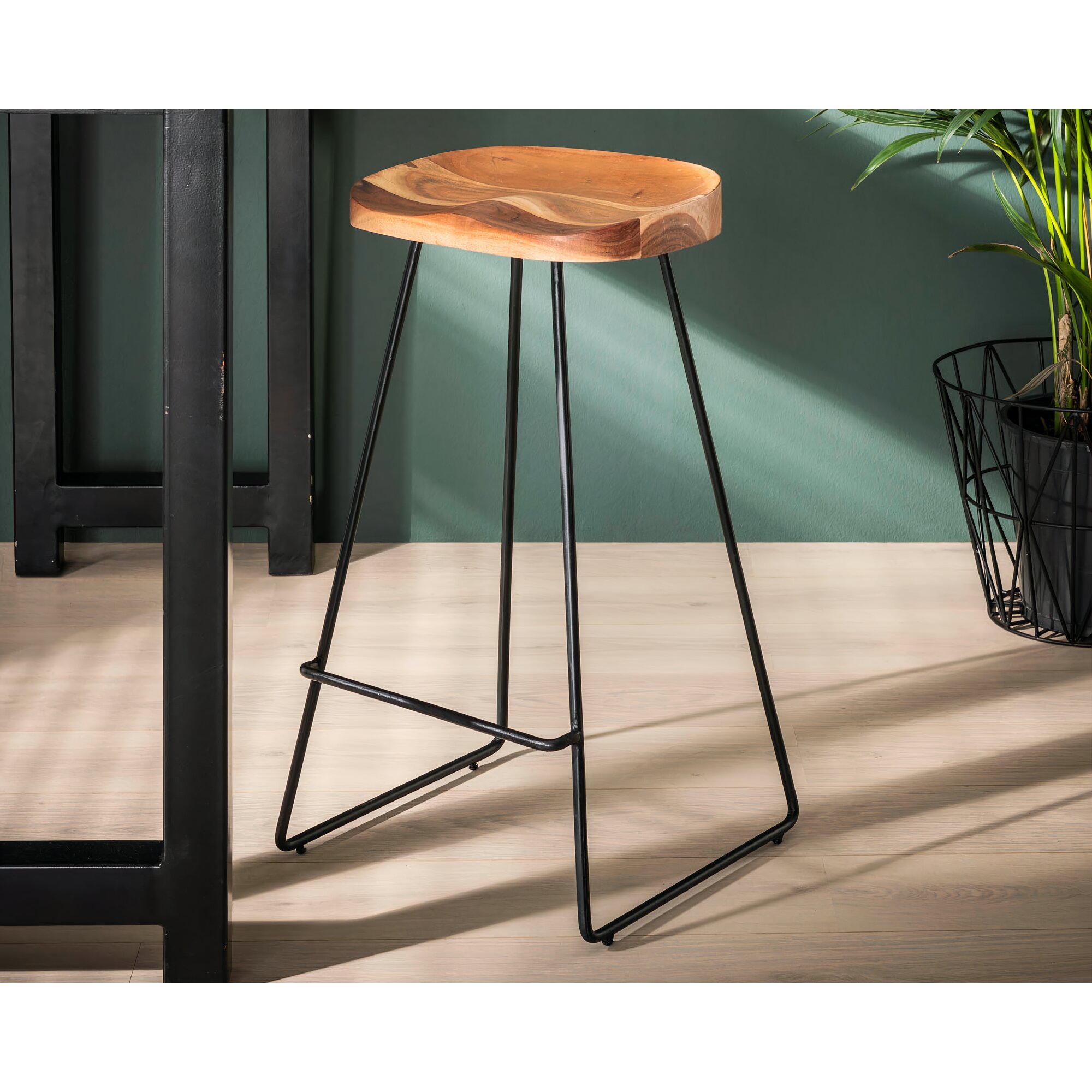 designline »Kahn« Massivholz Barhocker 37x71x29 cm