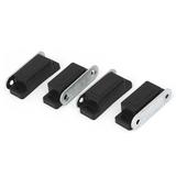 Cabinet Door Metal Plate Magnetic Catch Touch Latch Black 46mm Length 4pcs - Black+Silver Tone