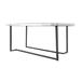 Metal and Solid Wood Dining Table in White and Black