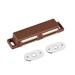 Double Magnetic Catch Latch in Closures PP for Cabinet Door Shutter - Brown+Silver - 1pcs