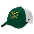 Men's Fanatics Branded Green/White Oakland Athletics Iconic Cross Bat Trucker Snapback Hat