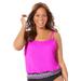Plus Size Women's Loop Strap Blouson Tankini Top by Swimsuits For All in Fluorescent Pink Pink (Size 14)