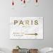 House of Hampton® Paris to LA Road Sign Marble by Oliver Gal - Wrapped Canvas Textual Art Print Canvas, in Black | 30 H x 45 W x 1.5 D in | Wayfair