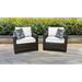 River Brook 2 Piece Outdoor Wicker Patio Furniture Set 02b in Gray/Blue/White kathy ireland Homes & Gardens by TK Classics | Wayfair RIVER-02B-SNOW