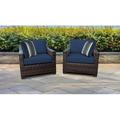 River Brook 2 Piece Outdoor Wicker Patio Furniture Set 02b in Blue kathy ireland Homes & Gardens by TK Classics | 29.5 H x 72 W x 35.4 D in | Wayfair