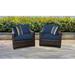 River Brook 2 Piece Outdoor Wicker Patio Furniture Set 02b in Blue kathy ireland Homes & Gardens by TK Classics | 29.5 H x 72 W x 35.4 D in | Wayfair