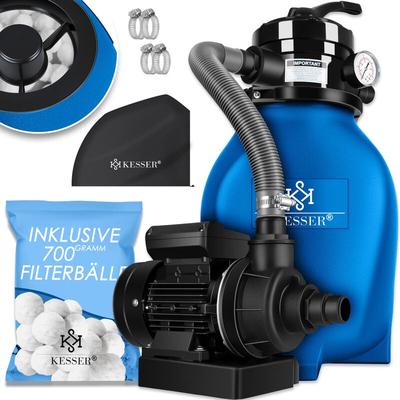 Sandfilter Sandfilteranlage + 700g Filterbälle ersetzen 25kg Filtersand- Poolfilter 10 m³/h Image