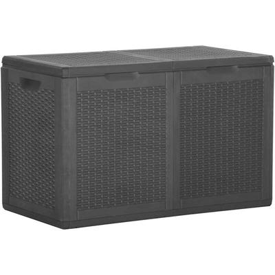 Garten-Aufbewahrungsbox 180 L Schwarz PP Rattan vidaXL - Schwarz