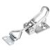 1KN Locking Load Iron Pull-Action Latch Adjustable Toggle Clamp with Keyhole - Silver Tone