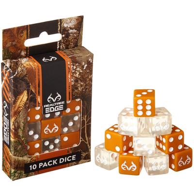 Realtree Dice, 10-pack - Clear and orange - 11x.11...