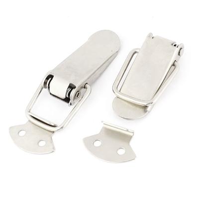 2 Set Stainless Steel Spring Loaded Toggle Case Box Trunk Latch Catch Clamp Clip - Silver Tone