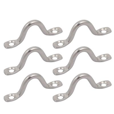 304 Stainless Steel 4mm Thick Humpback Shape Fixed Buckle Pad Eye 6pcs - Silver Tone