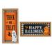 Set of 2 Happy Halloween Wooden Shadow Box Plaques