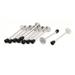 200mm Office Round Base Wall Mount Door Stopper Holder 10 Pcs - Black,Silver Tone