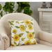 Throw Pillow With Sunflower Design, 18"x18"