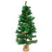 39" Mixed Pine and Pine Cones Artificial Christmas Tree in Jute Base - 3 Foot