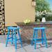 Polytrends Laguna HDPE All Weather Poly Outdoor Patio Bar Stool - Saddle Seat 29" (Set of 2)