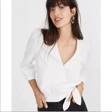 Madewell Tops | Madewell I Wrap Top (Missing Hidden Button) | Color: White | Size: Xs