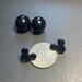 Disney Jewelry | Black Mickey Mouse Post Back Earrings With Large Ball As Back Attachment | Color: Black | Size: Os