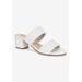 Extra Wide Width Women's Georgette Sandal by Bella Vita in White Leather (Size 7 WW)