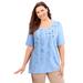 Plus Size Women's Stars & Shine Tee by Catherines in Blue Bandana (Size 3X)