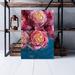 Red Barrel Studio® Pink & Yellow Roses In Close Up Photography 1 - 1 Piece Rectangle Graphic Art Print On Wrapped Canvas in Blue/Orange/Pink | Wayfair