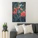 Red Barrel Studio® Black & White Butterfly On Red Flower 1 - 1 Piece Rectangle Graphic Art Print On Wrapped Canvas in Green/Orange | Wayfair