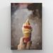 Red Barrel Studio® Person Holding Ice Cream Cone w/ Ice Cream - 1 Piece Rectangle Graphic Art Print On Wrapped Canvas in Brown | Wayfair