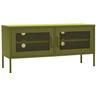 Meuble tv Vert olive 105x35x50 cm Acier Vidaxl Vert olive