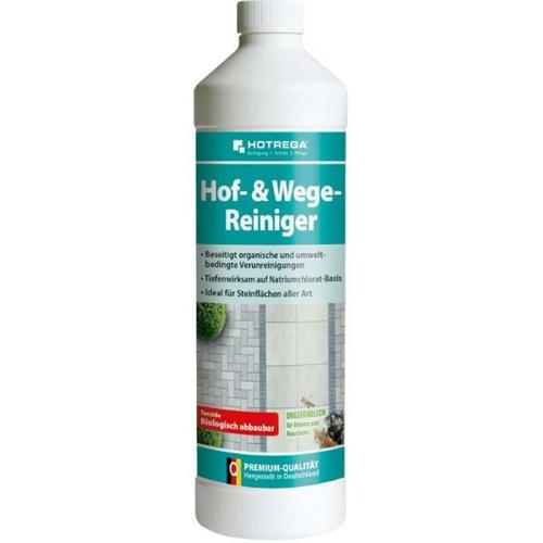 Hof- & Wege-Reiniger Konzentrat 1 Liter, Steinreiniger, Terrassenreiniger, Plattenreiniger - Hotrega