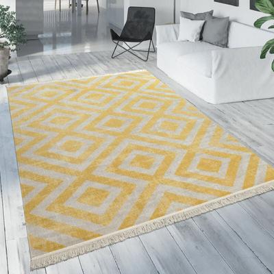 Paco Home - Moderner Outdoor Teppich Rauten-Muster Vintage-Look Flachgewebe Wetterfest ø 160 cm Rund Image