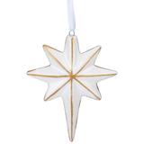 4" White and Gold Star Hanging Christmas Ornament