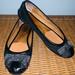Coach Shoes | Coach Saundra Signature Ballet Flats Black Canvas Bow & Leather Trim Sz 7.5 | Color: Black | Size: 7.5