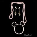 Disney Jewelry | Disney Mickey Mouse Jewelry Set | Color: Gold/Pink | Size: Os