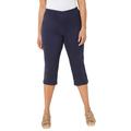 Plus Size Women's Everyday Cotton Twill Capri by Catherines in Mariner Navy (Size 0X)