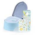 Summer® My Fun Potty Rewards (Blue) - 3-Stage Potty Training Toilet – Includes Colorful Stickers and Training Chart, Removable Training Seat, Non-Slip Rubber Feet, and Ability to Convert to Stepstool