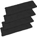 Superkissen24. Set of 4 Large Garden Bench Seat Cushion Seat Pad - 120x38x7 cm - Seat cover for Garden Bench, Garden Swing or Garden Sofa - Outdoor/Indoor Long Bench Pillow - Waterproof - Black