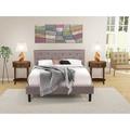 Wildon Home® Ambika 3 Piece Bed Set - 1 Platform Bed White Velvet Fabric Headboard & 2 Nightstands - Urban Gray Finish Nightstand Upholstered | Wayfair