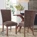 Red Barrel Studio® Modern Linen Dining Room Parsons Chairs Wood/Upholstered in Brown | 38.78 H x 19.09 W x 25.79 D in | Wayfair