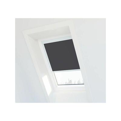 Anthrazitgraues Verdunkelungsrollo für Velux ® Dachfenster - MK06 - Weißer Rahmen - Anthrazitgrau