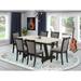 East West Furniture 7 Piece Dinette Set- a Dining Table and Linen Fabric Parsons Chairs, Black(Finish Options)