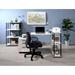 39''L Industrial Ievi L-Shaped Home Office Writing Computer Desk with Built-in Right Side 3-Tier Storage Bookshelf