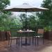 Faux Teak Patio Table, 2 Chairs & 9FT Patio Umbrella with Base