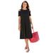 Plus Size Women's Cold Shoulder Tee Dress by Woman Within in Black (Size 5X)